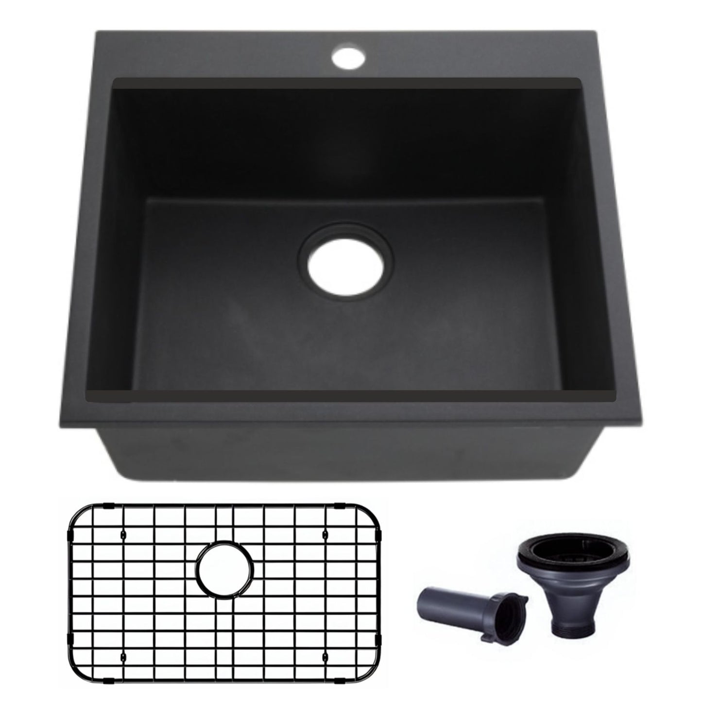 23x19 Évier de cuisine en granit composite avec grilles