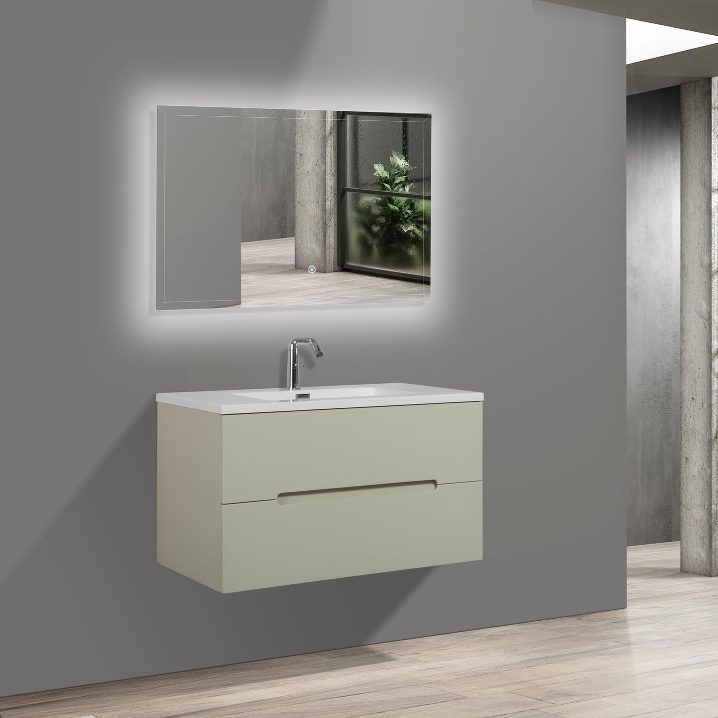 Evos Boutiques 36 in light green vanity side view