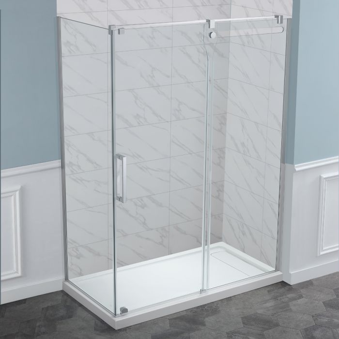 Evos Boutiques 60 in chrome with side plus base 60 x 32 in looking down