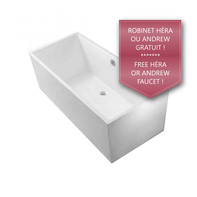 Evos Boutiques 70 in white bathtub 70 x 29.1 x 23.2 in