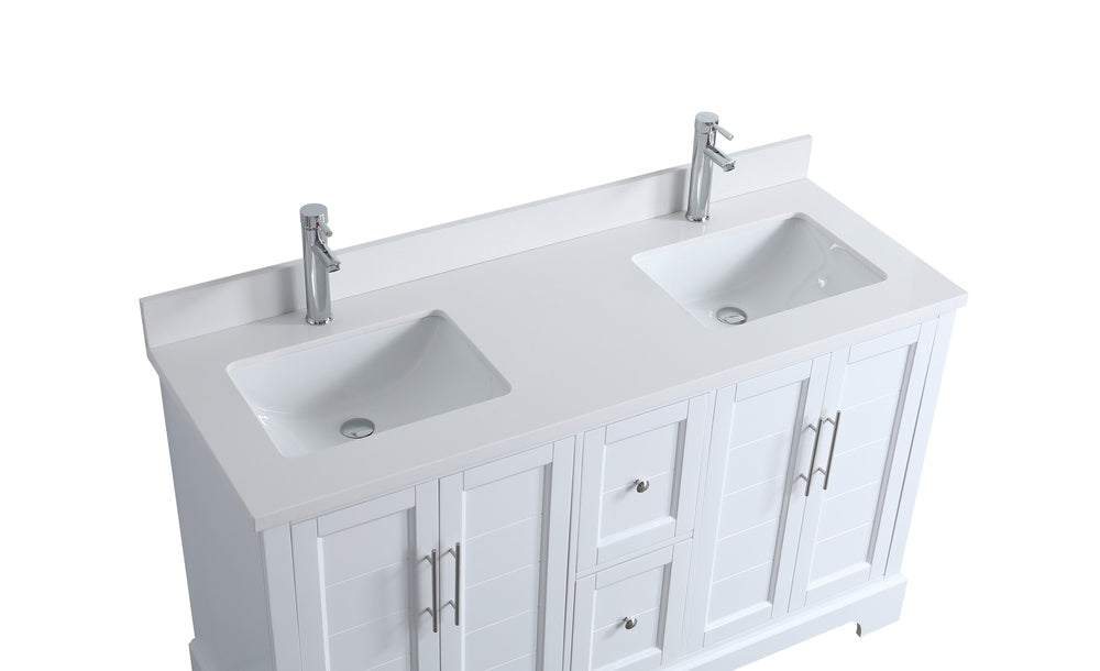 Evos_Brand_Vanity_Elegante White Double Vanity Top View