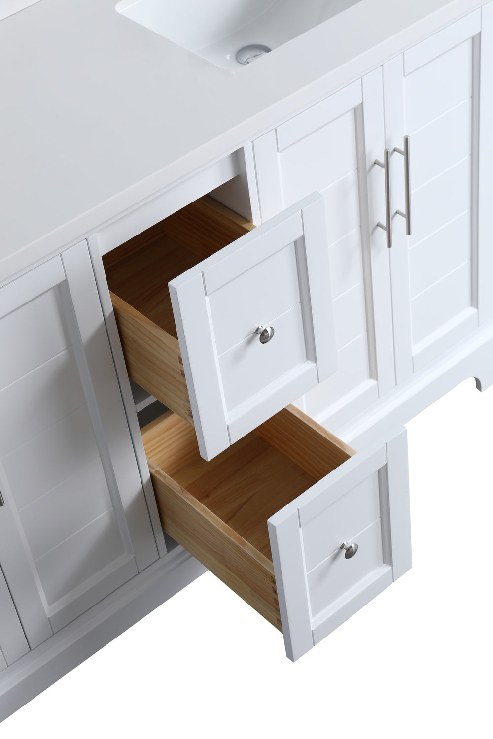Evos_Brand_Vanity_Elegante White open drawers