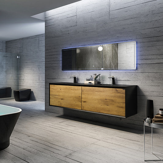 Flores 75'' - Matte Black + F.Oak