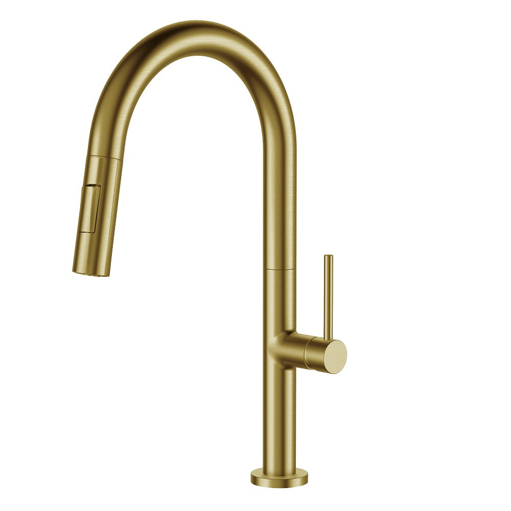 champagne Gold Kitchen Faucet with Pull Down