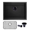 Évier de cuisine en composite de granit anthracite de 23 x 18 pouces