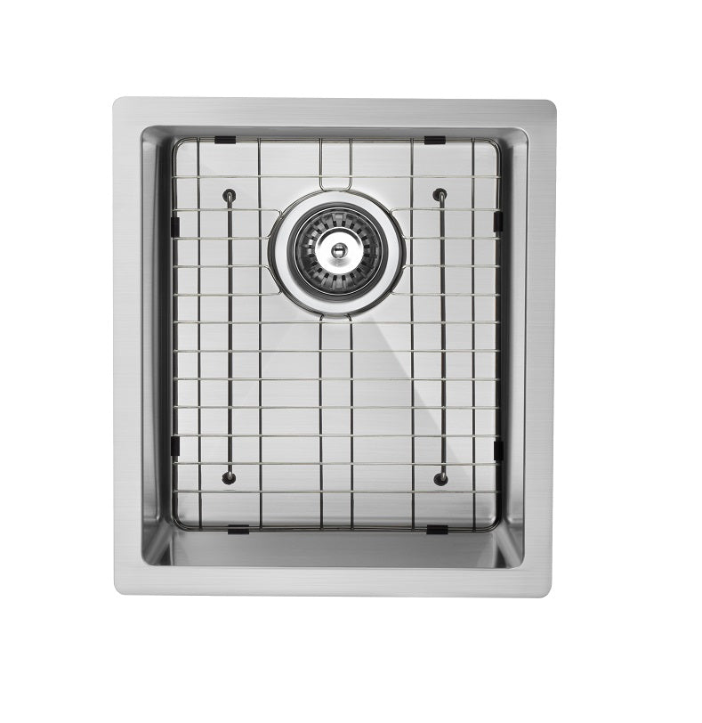 Évier de cuisine simple en acier inoxydable de 16 po