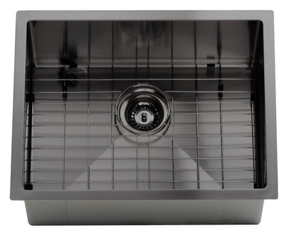 23-inch black nano stainless steel single bowl kitchen sink 