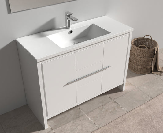 Evos Boutiques 47 in white vanity angled