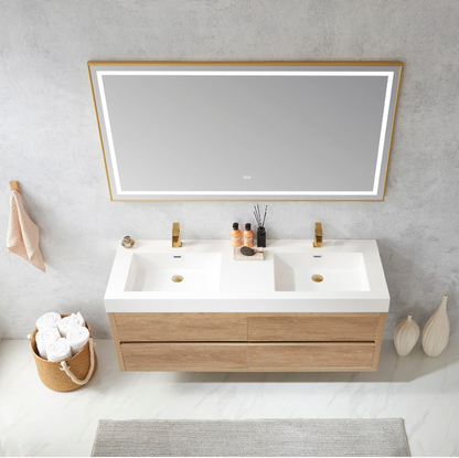Evos Boutiques 60 in double sink vanity looking down