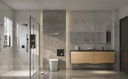 Evos Boutiques 75 in black and oak wood finish vanity
