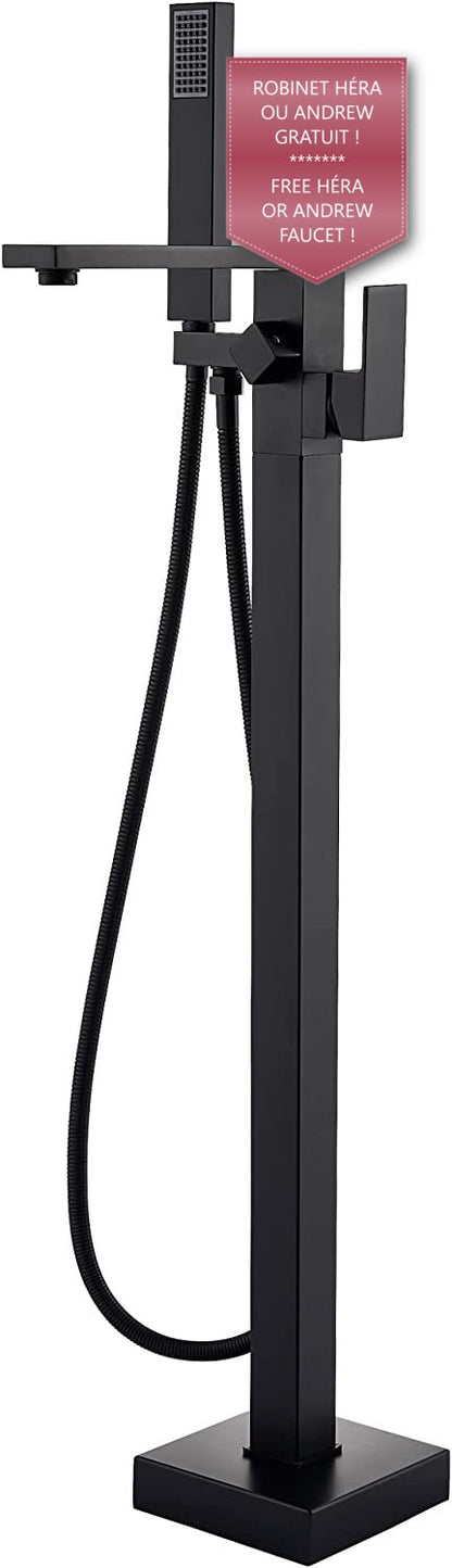 Evos Boutiques acryclic freestanding bathtub black faucet