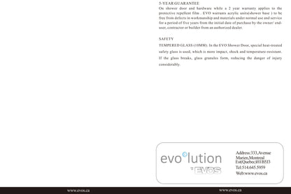 Evos Boutiques black shower door manual 12