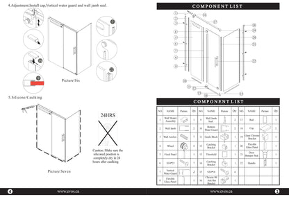 Evos Boutiques black shower door manual 2