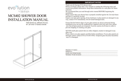 Evos Boutiques black shower door manual 5