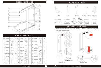 Evos Boutiques black shower door manual 6