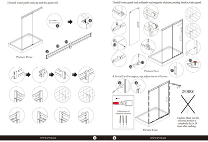 Evos Boutiques black shower door manual 7