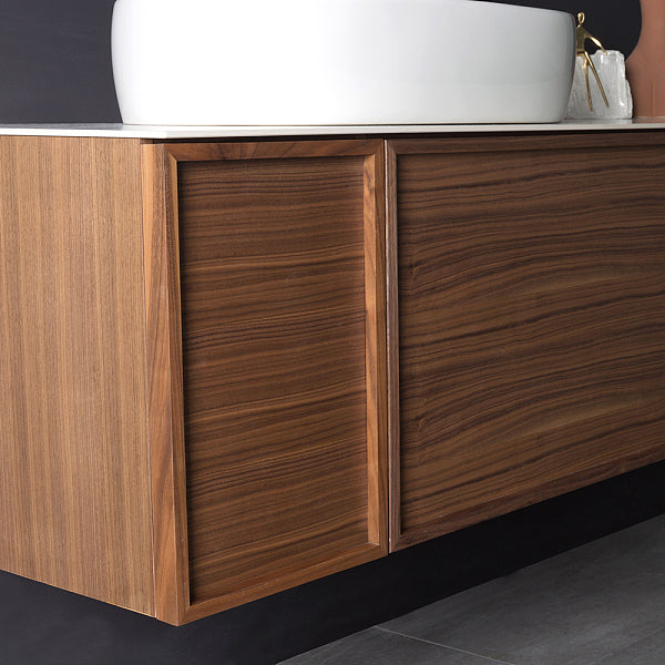 Evos Boutiques wood bathroom vanity 65 x 21 x 18 in side view