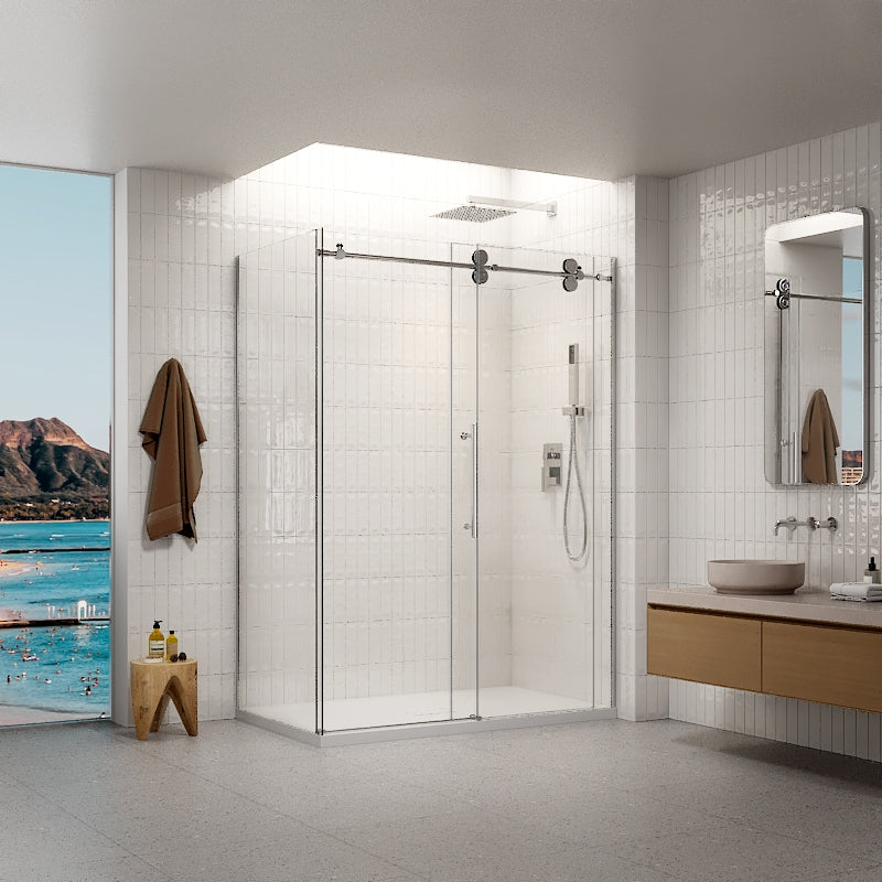 La Quintessence I Black/ Chrome  Porte de douche, Panneau latéral de douche