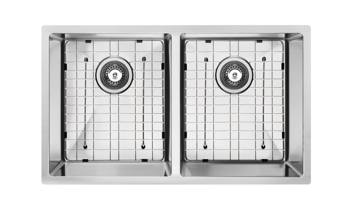 RAINLEX E433 Évier De Cuisine En Acier Inoxydable à Double Cuve 60/40 De 33 Po. Sous Plan Avec Poste De Travail