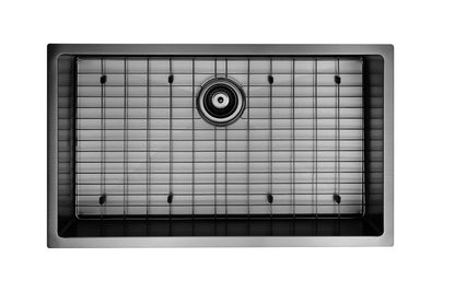 Évier de cuisine noir en acier inoxydable, dimensions 28x18 pouces